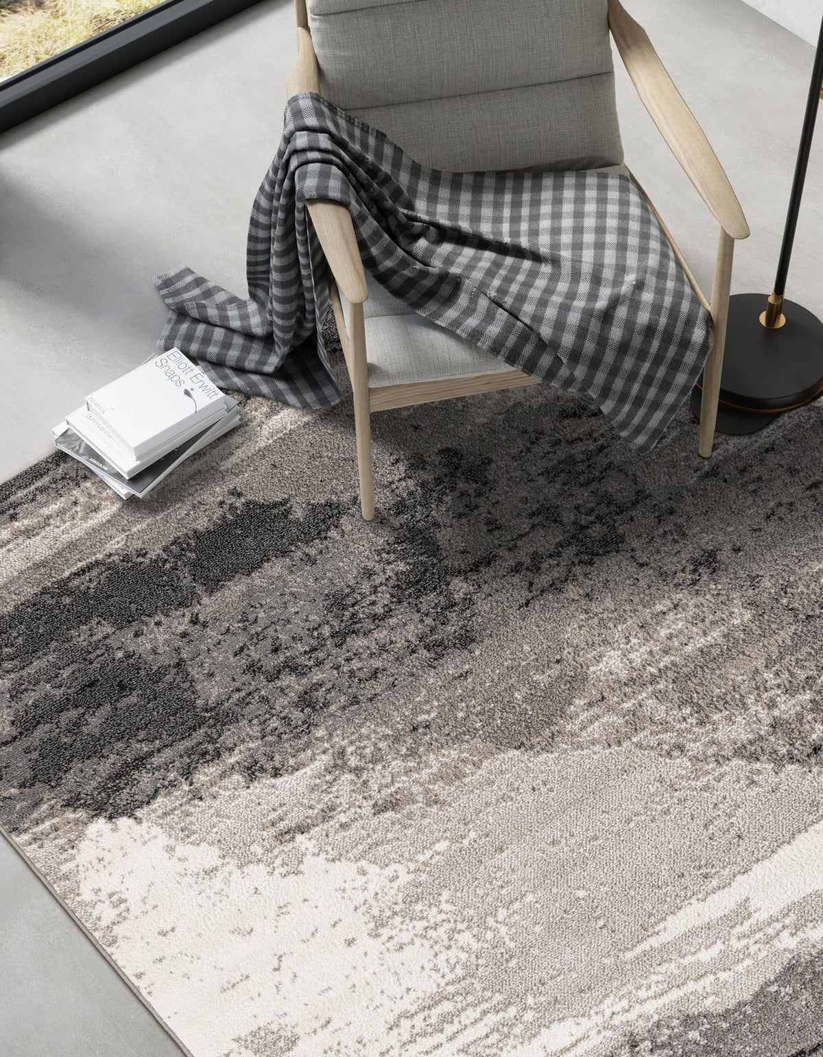 Copenhagen Edge Collection Area Rug - Nyhavn Rectangle Black  lifestyle 8