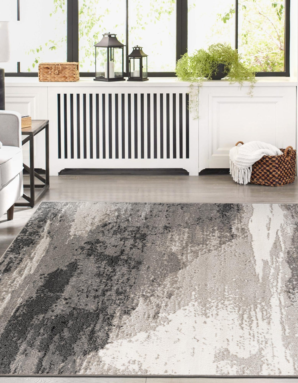 Copenhagen Edge Collection Area Rug - Nyhavn Rectangle Black  lifestyle 9
