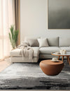 Copenhagen Edge Collection Area Rug - Nyhavn Square Black  lifestyle 39