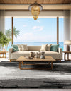 Copenhagen Edge Collection Area Rug - Nyhavn Square Black  lifestyle 44