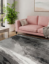 Copenhagen Edge Collection Area Rug - Nyhavn Square Black  lifestyle 64