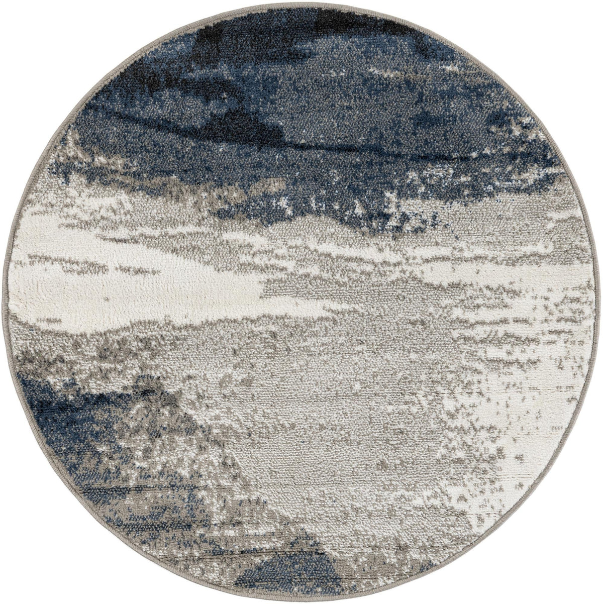 Copenhagen Edge Collection Area Rug - Nyhavn Round Blue  lifestyle 25