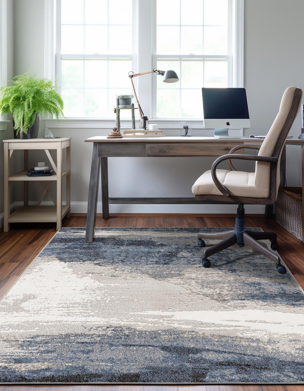 Copenhagen Edge Collection Area Rug - Nyhavn Rectangle Blue  lifestyle 3
