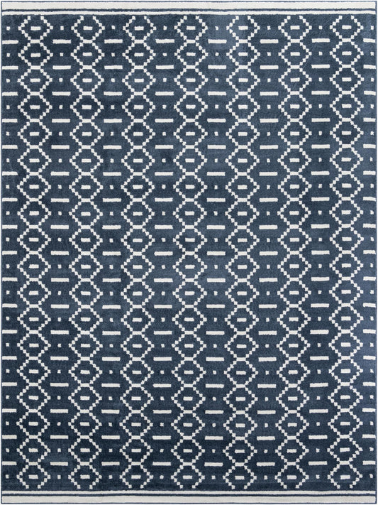 Copenhagen Edge Collection Area Rug -  Tivoli Rectangle Blue Main
