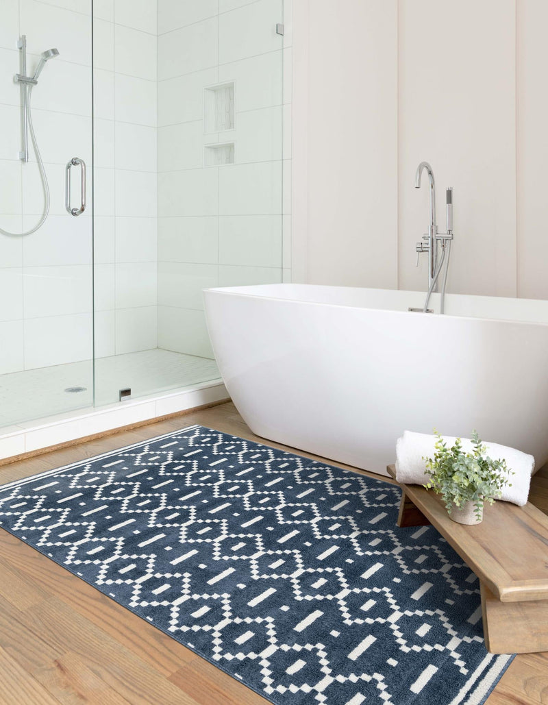 Copenhagen Edge Collection Area Rug -  Tivoli Rectangle Blue  lifestyle 9