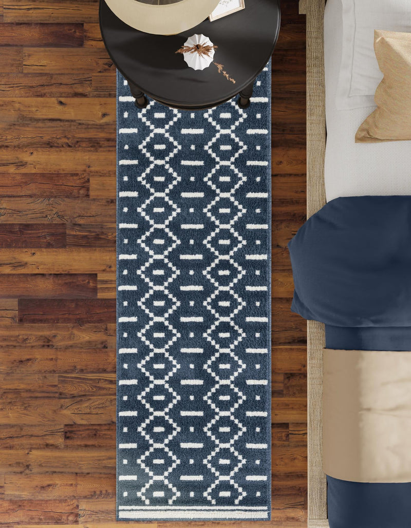 Copenhagen Edge Collection Area Rug -  Tivoli Runner Blue  lifestyle 114