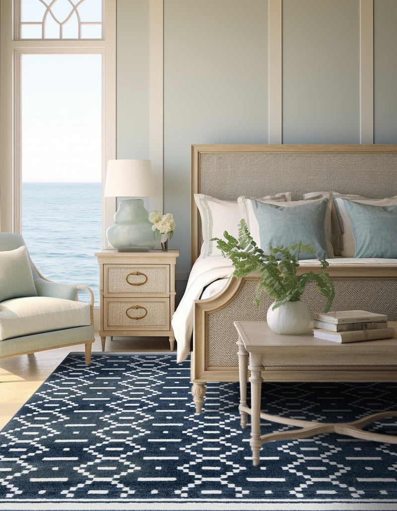 Copenhagen Edge Collection Area Rug -  Tivoli Square Blue  lifestyle 87