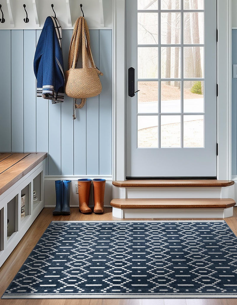 Copenhagen Edge Collection Area Rug -  Tivoli Square Blue  lifestyle 108