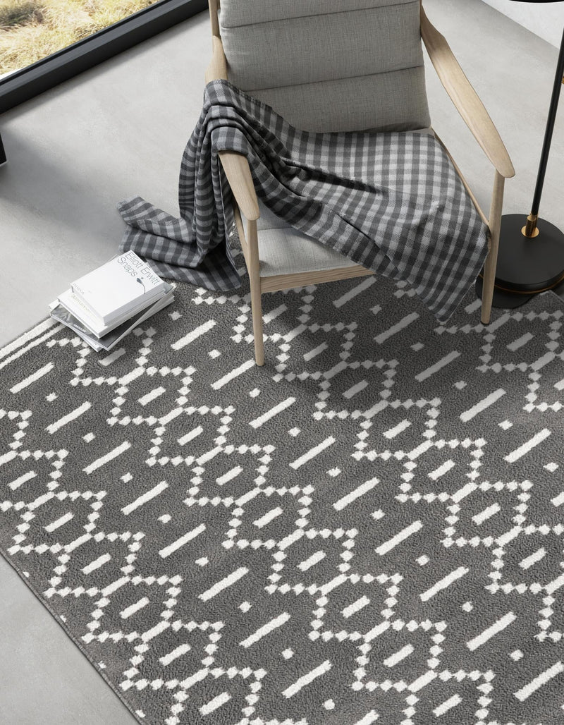 Copenhagen Edge Collection Area Rug -  Tivoli Rectangle Gray  lifestyle 10
