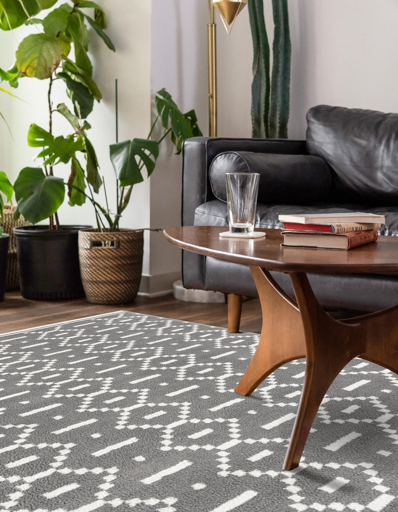 Copenhagen Edge Collection Area Rug -  Tivoli Rectangle Gray  lifestyle 18
