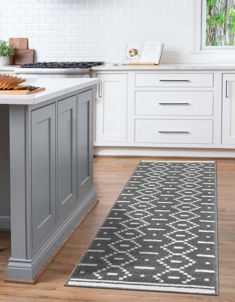 Copenhagen Edge Collection Area Rug -  Tivoli Runner Gray  lifestyle 105