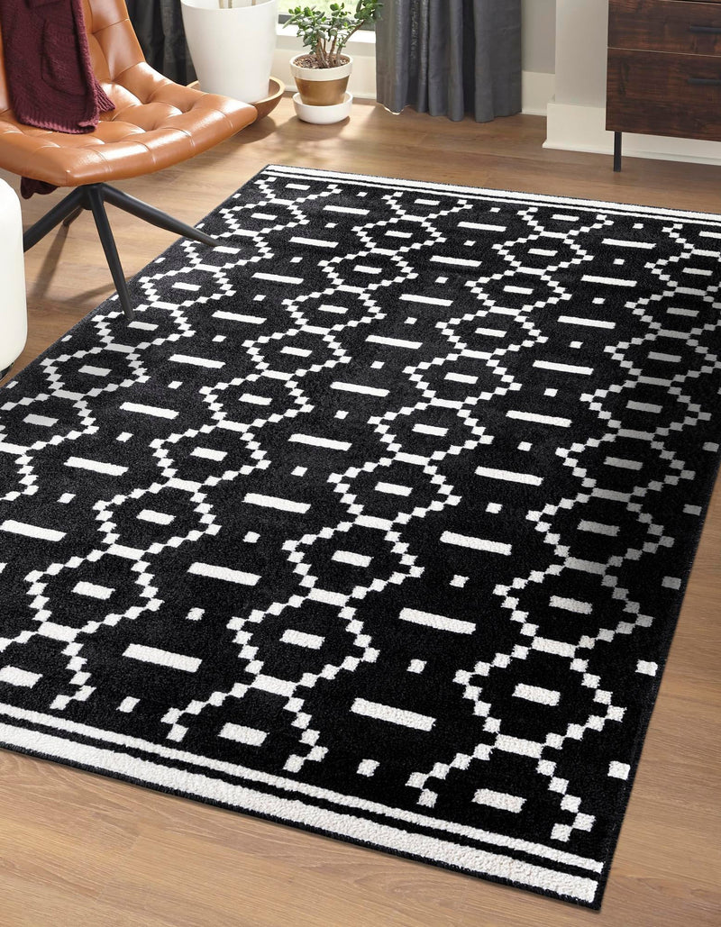 Copenhagen Edge Collection Area Rug -  Tivoli Rectangle Black  lifestyle 26