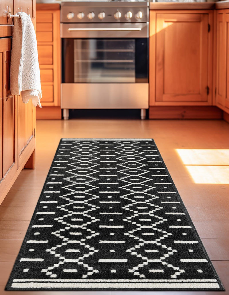 Copenhagen Edge Collection Area Rug -  Tivoli Runner Black  lifestyle 89