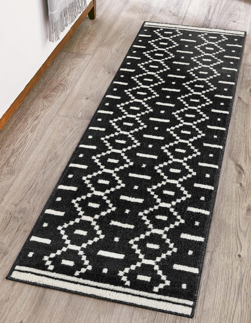 Copenhagen Edge Collection Area Rug -  Tivoli Runner Black  lifestyle 103