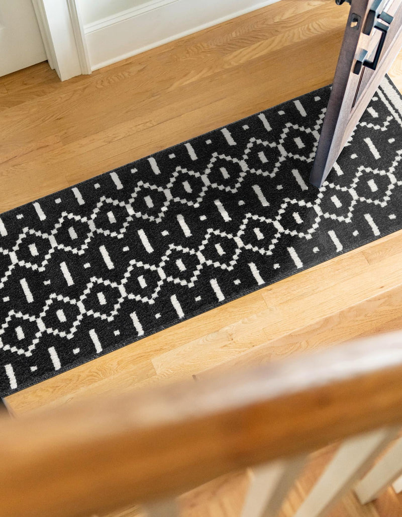 Copenhagen Edge Collection Area Rug -  Tivoli Runner Black  lifestyle 110
