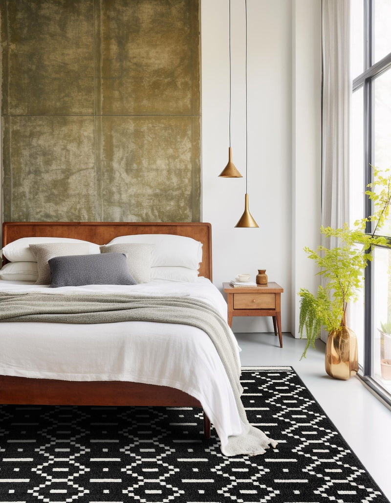 Copenhagen Edge Collection Area Rug -  Tivoli Square Black  lifestyle 102