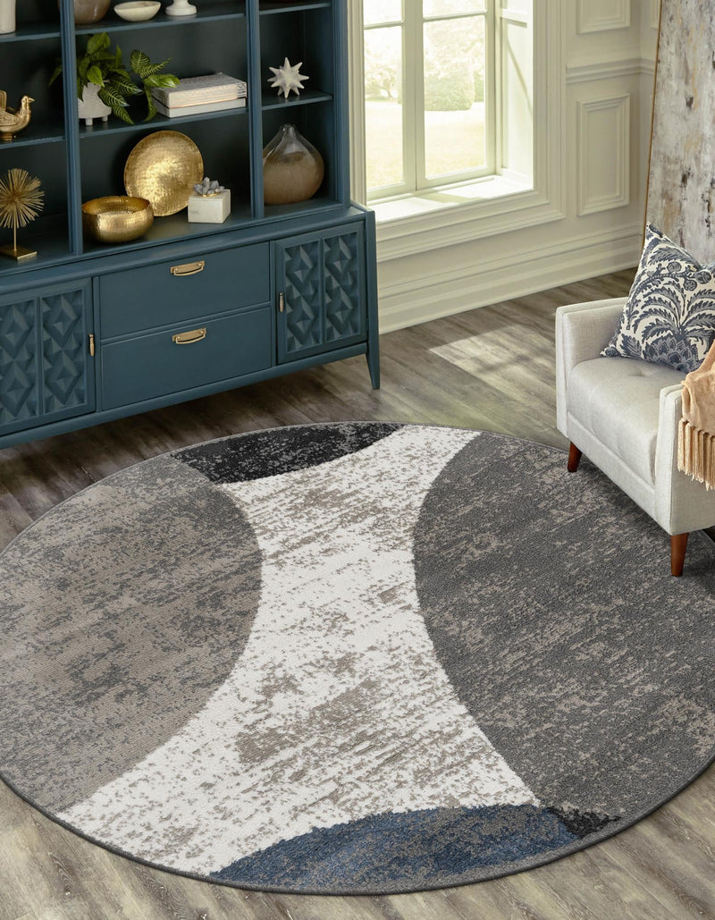 Copenhagen Edge Collection Area Rug -  Amager Round Multi  lifestyle 25
