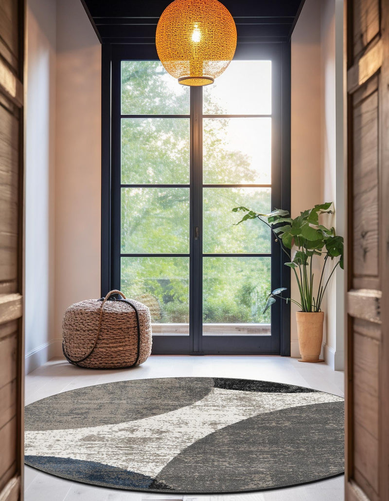 Copenhagen Edge Collection Area Rug -  Amager Round Multi  lifestyle 28
