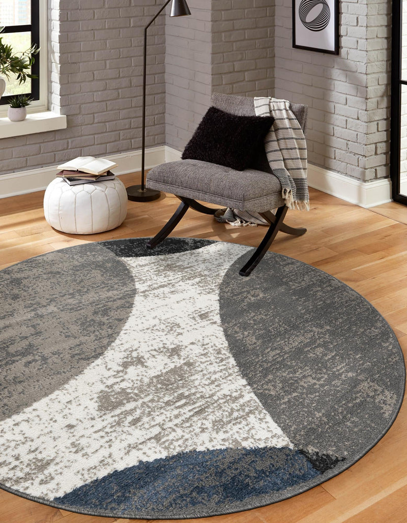 Copenhagen Edge Collection Area Rug -  Amager Round Multi  lifestyle 31