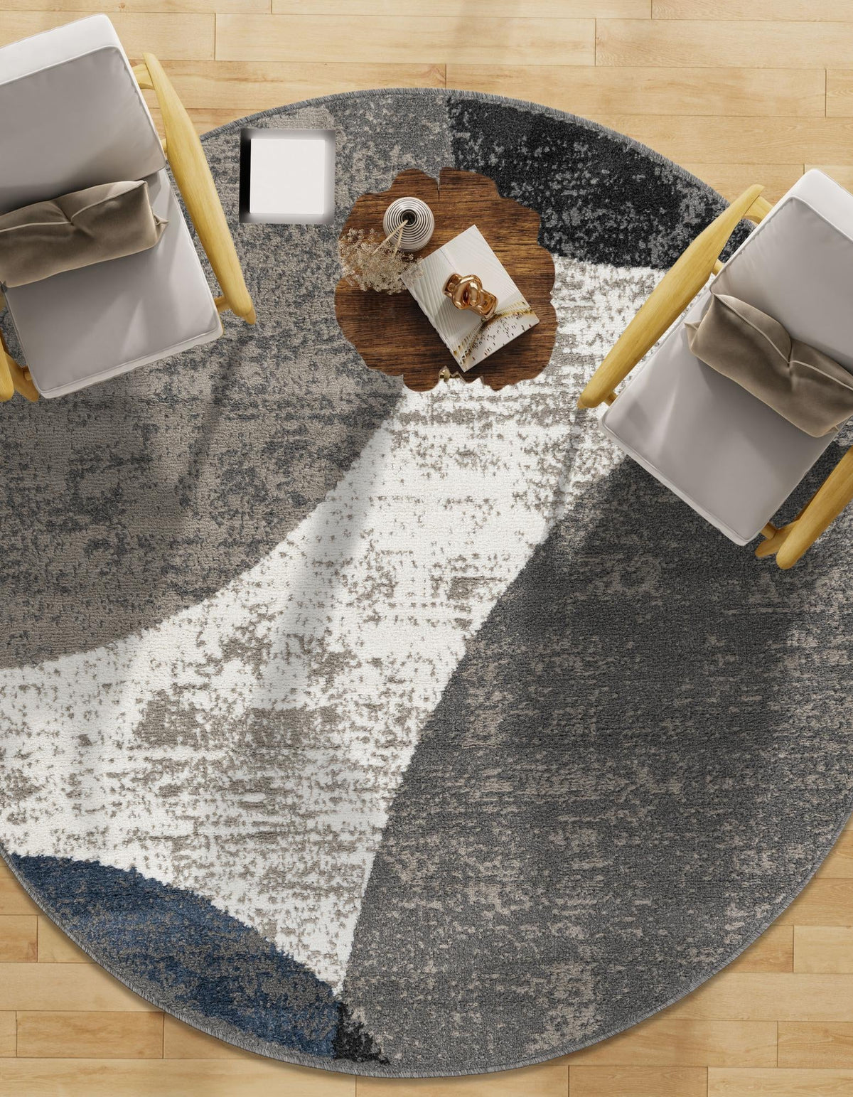 Copenhagen Edge Collection Area Rug -  Amager Round Multi  lifestyle 82