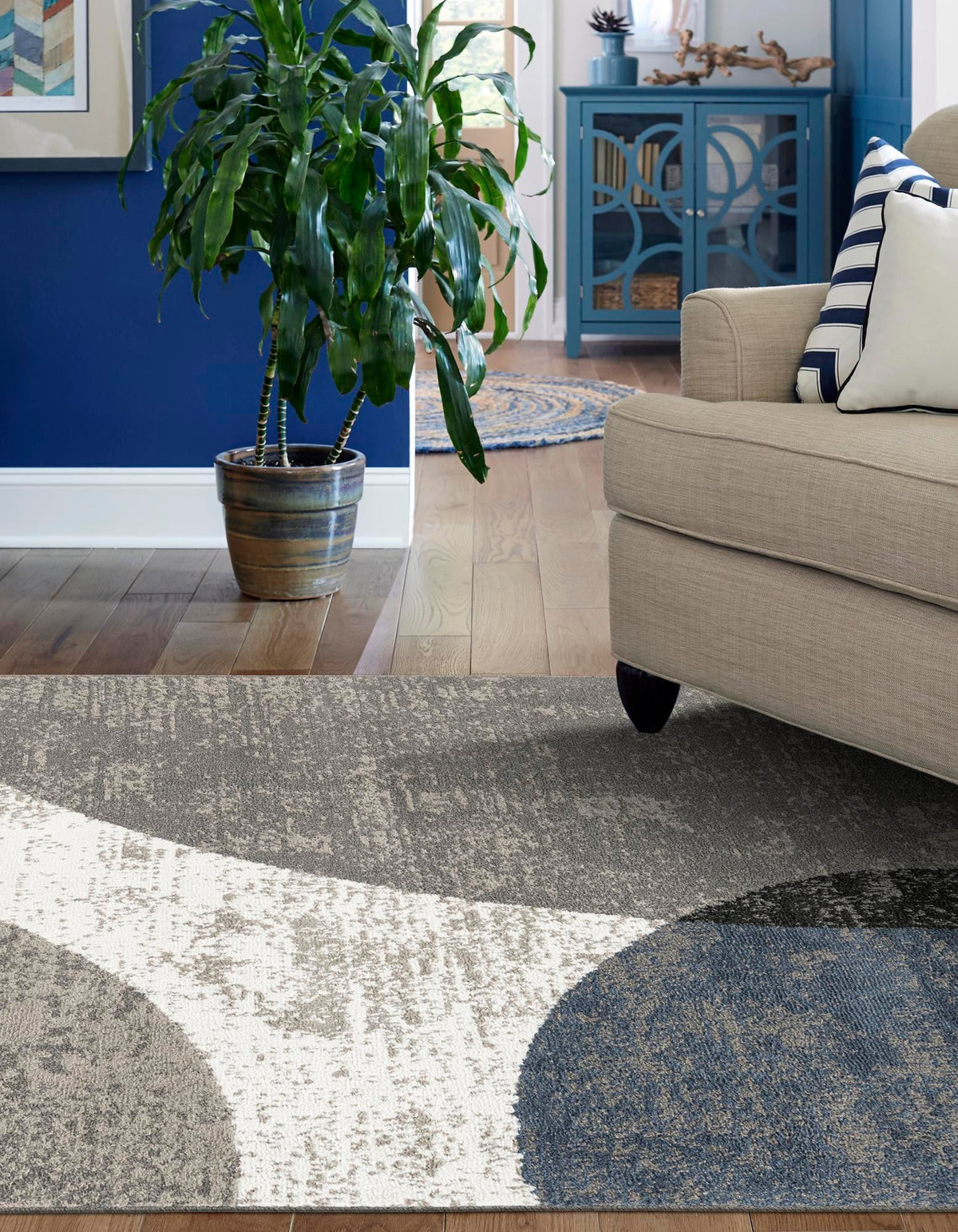 Copenhagen Edge Collection Area Rug -  Amager Rectangle Multi  lifestyle 3