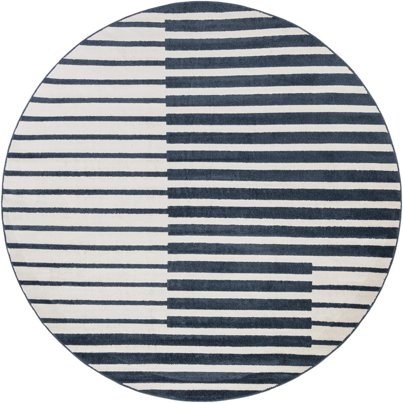 Copenhagen Edge Collection Area Rug -  Vesterbro Round Blue  lifestyle 71
