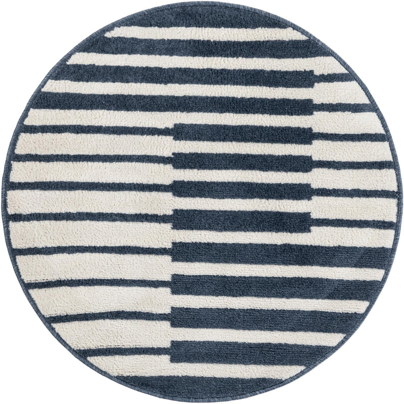 Copenhagen Edge Collection Area Rug -  Vesterbro Round Blue  lifestyle 67