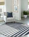 Copenhagen Edge Collection Area Rug -  Vesterbro Round Blue  lifestyle 74