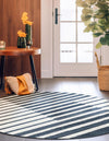 Copenhagen Edge Collection Area Rug -  Vesterbro Round Blue  lifestyle 95