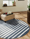 Copenhagen Edge Collection Area Rug -  Vesterbro Round Blue  lifestyle 115
