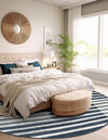Copenhagen Edge Collection Area Rug -  Vesterbro Round Blue  lifestyle 129
