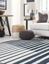 Copenhagen Edge Collection Area Rug -  Vesterbro Round Blue  lifestyle 133