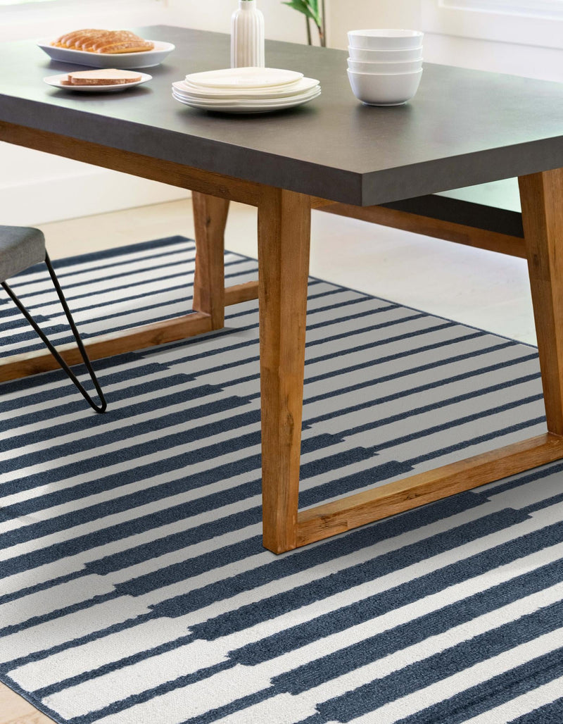 Copenhagen Edge Collection Area Rug -  Vesterbro Rectangle Blue  lifestyle 8