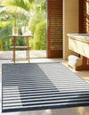 Copenhagen Edge Collection Area Rug -  Vesterbro Rectangle Blue  lifestyle 11
