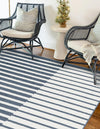 Copenhagen Edge Collection Area Rug -  Vesterbro Rectangle Blue  lifestyle 14