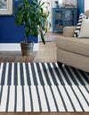 Copenhagen Edge Collection Area Rug -  Vesterbro Rectangle Blue  lifestyle 17