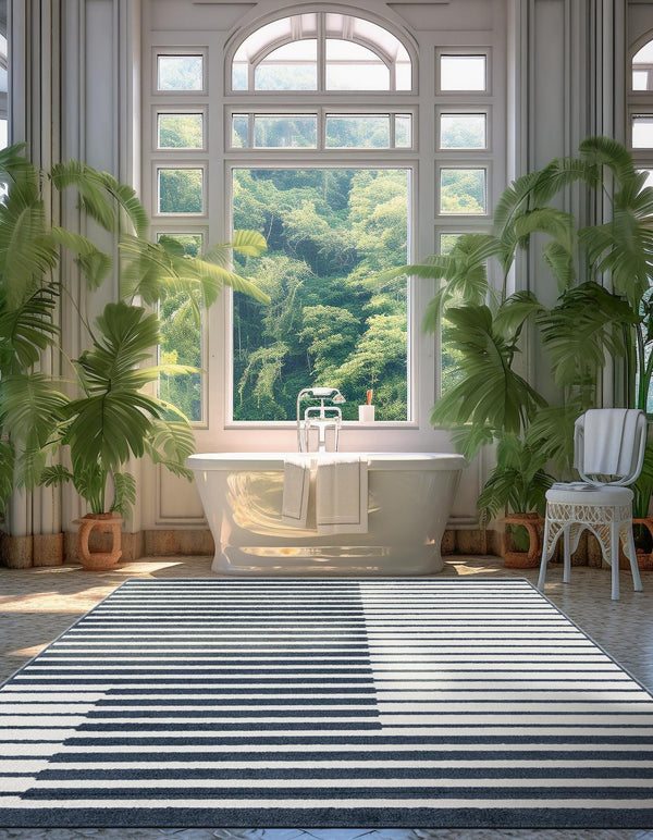 Copenhagen Edge Collection Area Rug -  Vesterbro Rectangle Blue  lifestyle 20