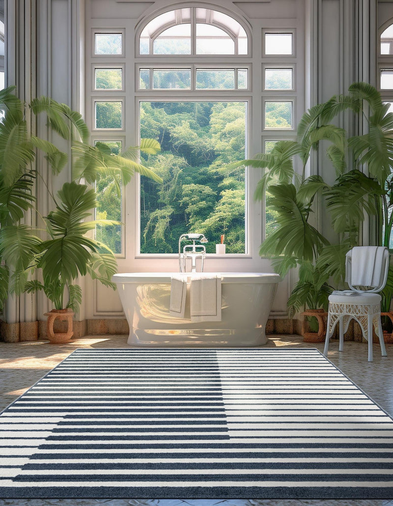 Copenhagen Edge Collection Area Rug -  Vesterbro Rectangle Blue  lifestyle 20