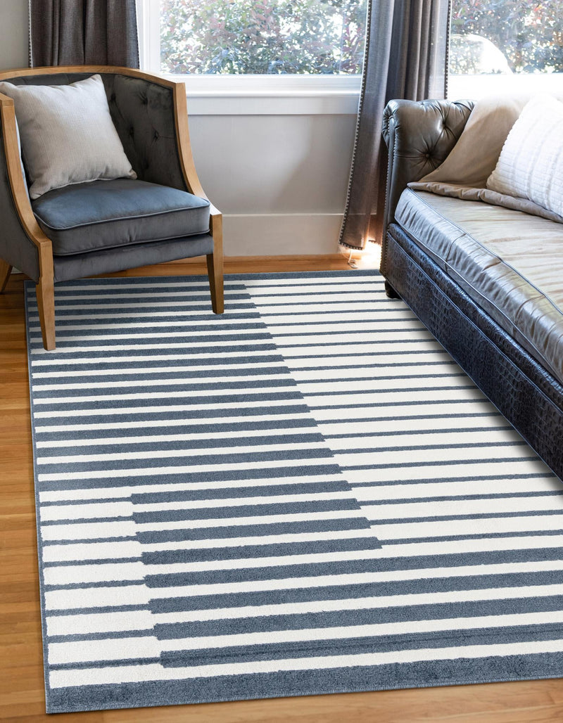 Copenhagen Edge Collection Area Rug -  Vesterbro Rectangle Blue  lifestyle 23