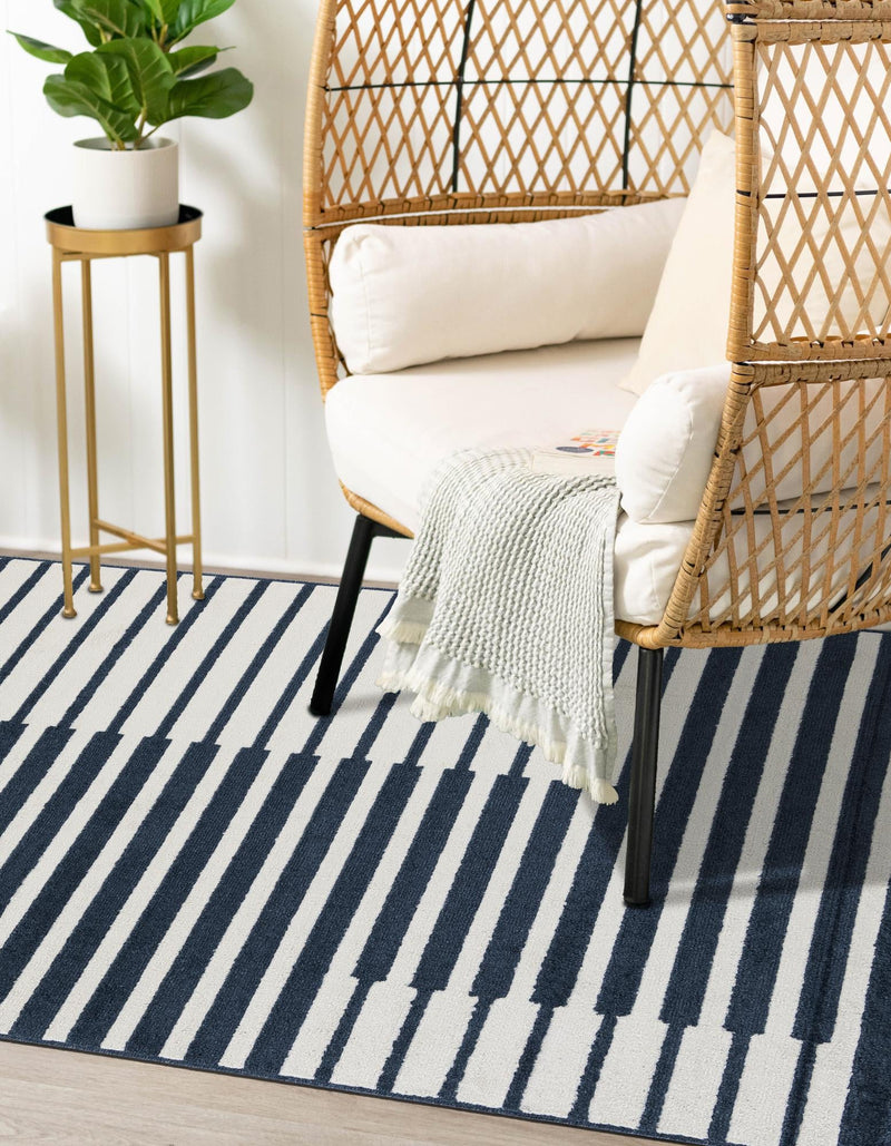 Copenhagen Edge Collection Area Rug -  Vesterbro Rectangle Blue  lifestyle 26