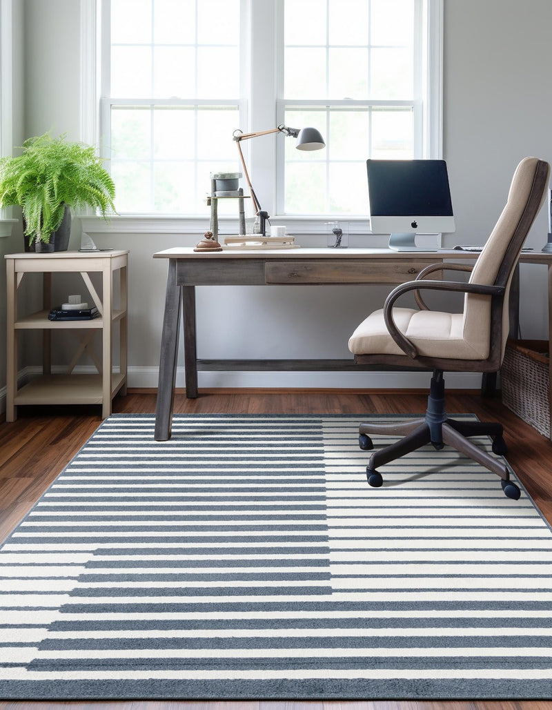 Copenhagen Edge Collection Area Rug -  Vesterbro Rectangle Blue  lifestyle 29