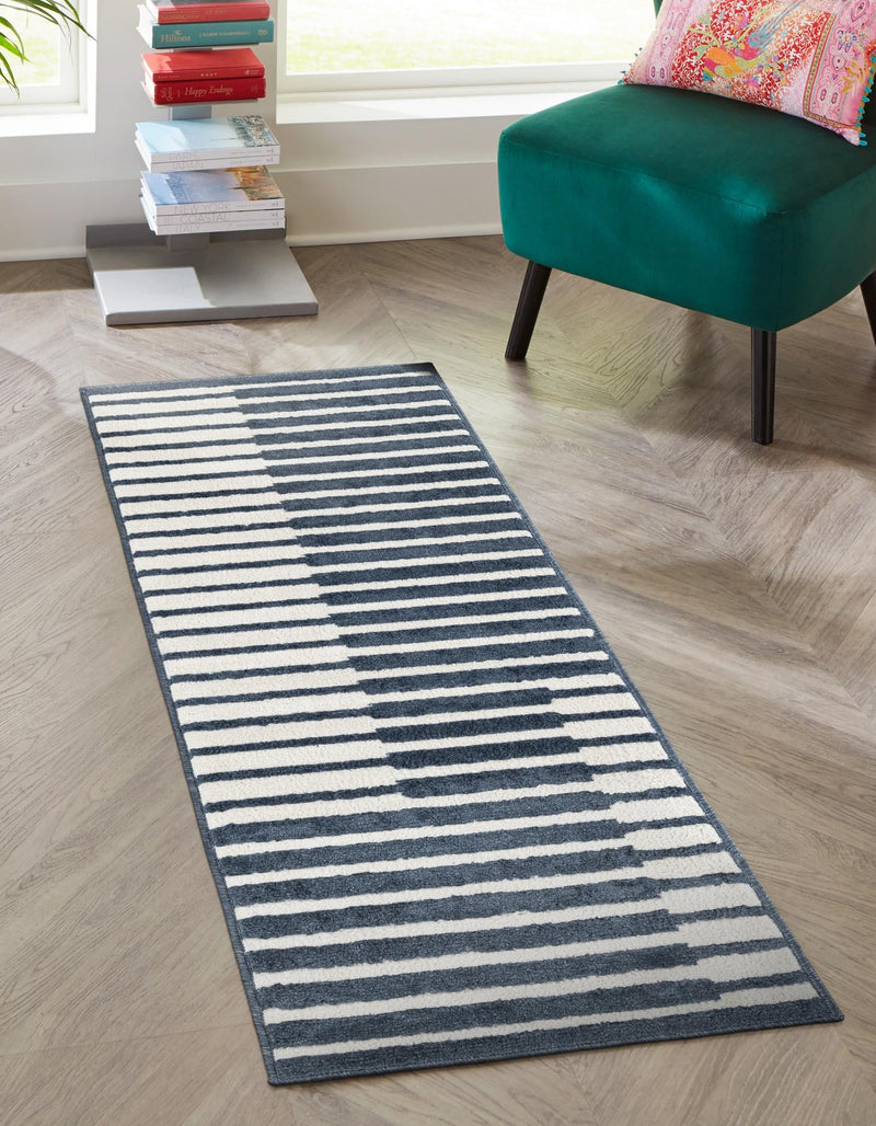Copenhagen Edge Collection Area Rug -  Vesterbro Runner Blue  lifestyle 81