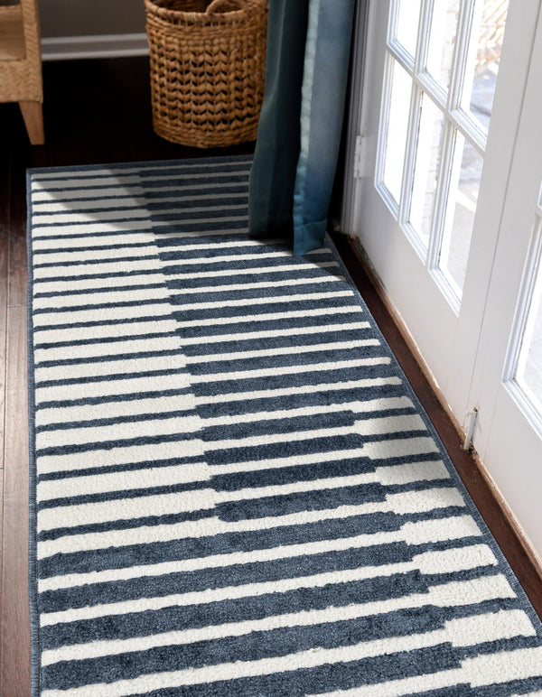 Copenhagen Edge Collection Area Rug -  Vesterbro Runner Blue  lifestyle 80