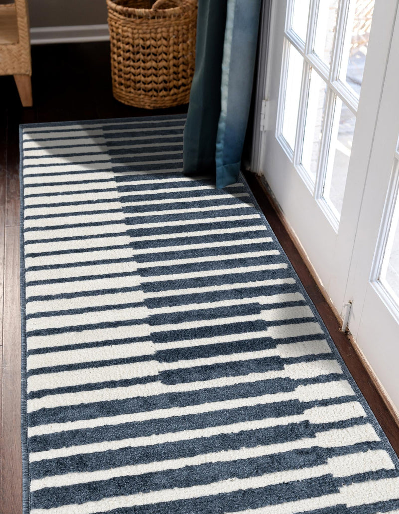 Copenhagen Edge Collection Area Rug -  Vesterbro Runner Blue  lifestyle 80