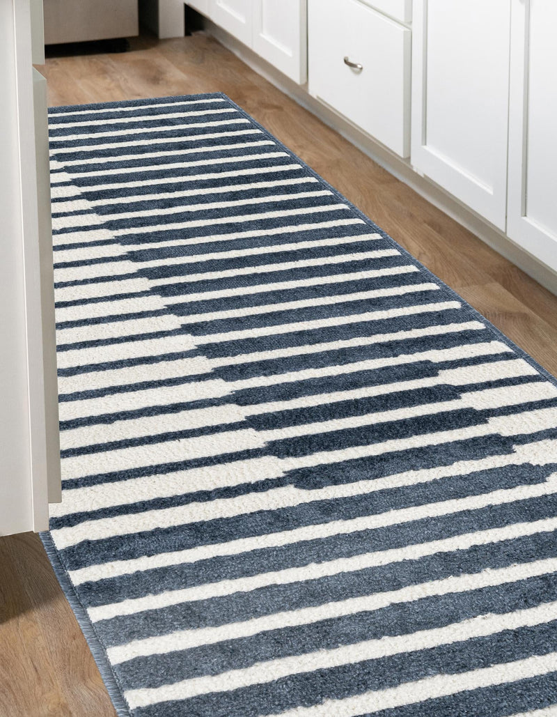 Copenhagen Edge Collection Area Rug -  Vesterbro Runner Blue  lifestyle 107
