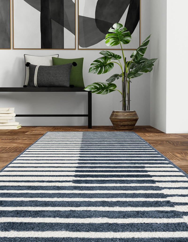 Copenhagen Edge Collection Area Rug -  Vesterbro Runner Blue  lifestyle 114