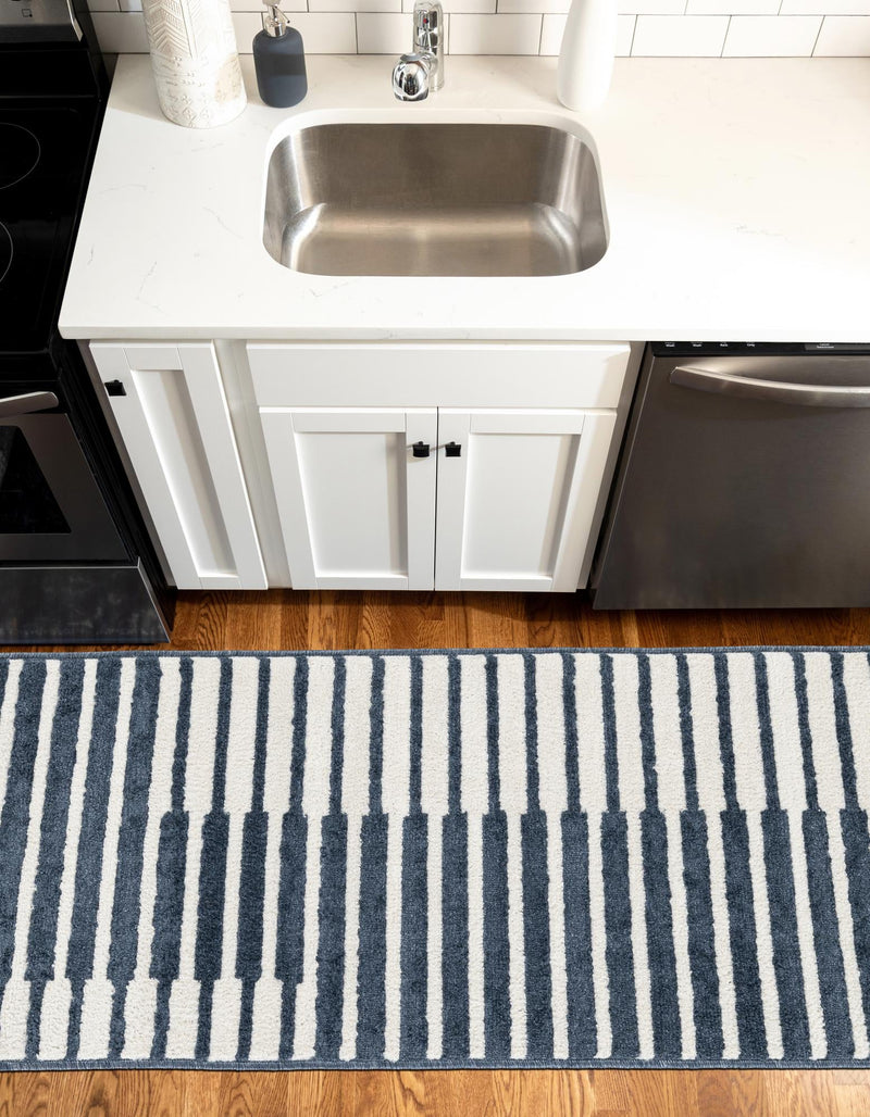 Copenhagen Edge Collection Area Rug -  Vesterbro Runner Blue  lifestyle 121