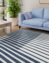 Copenhagen Edge Collection Area Rug -  Vesterbro Square Blue  lifestyle 89