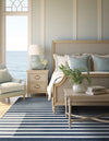 Copenhagen Edge Collection Area Rug -  Vesterbro Square Blue  lifestyle 107