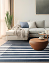 Copenhagen Edge Collection Area Rug -  Vesterbro Square Blue  lifestyle 115